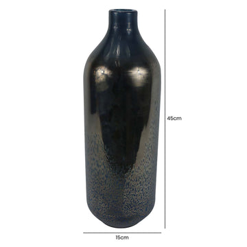 45cm Dark Blue Glass Art Handmade Vase