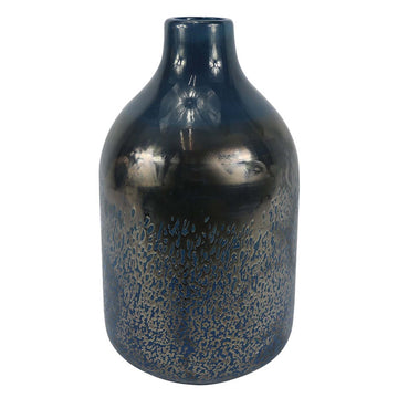 31cm Dark Blue Glass Art Handmade Vase