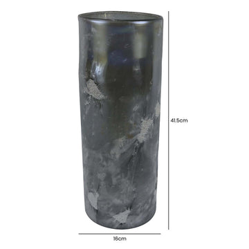 41cm Grey Glass Art Handmade Vase