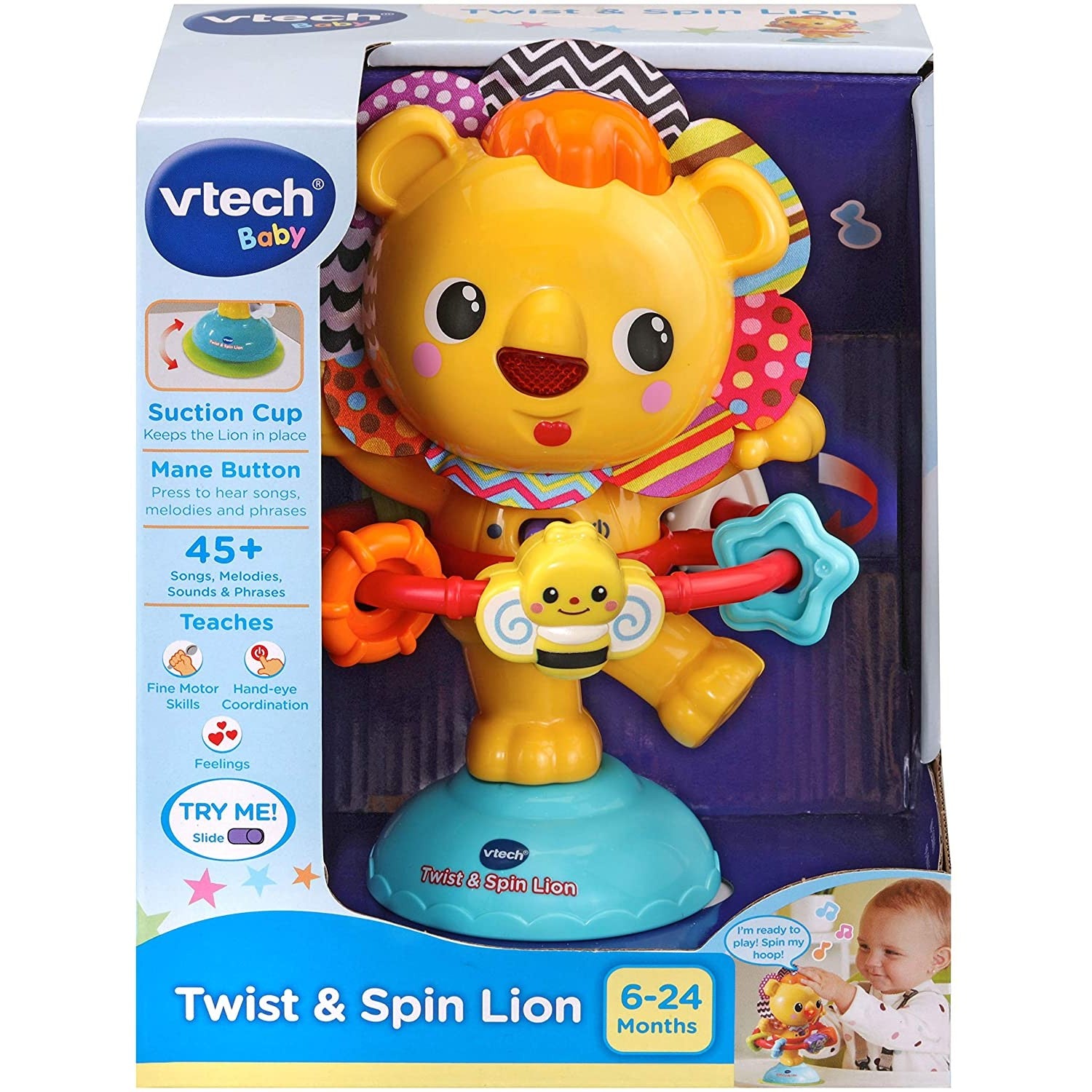 Twist and Spin Lion Baby Music Songs Sensory Toys 6 Months Plus