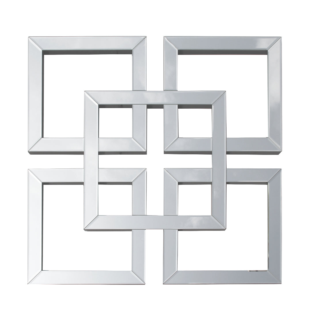 Large Silver Geometric Mirror Wall Art