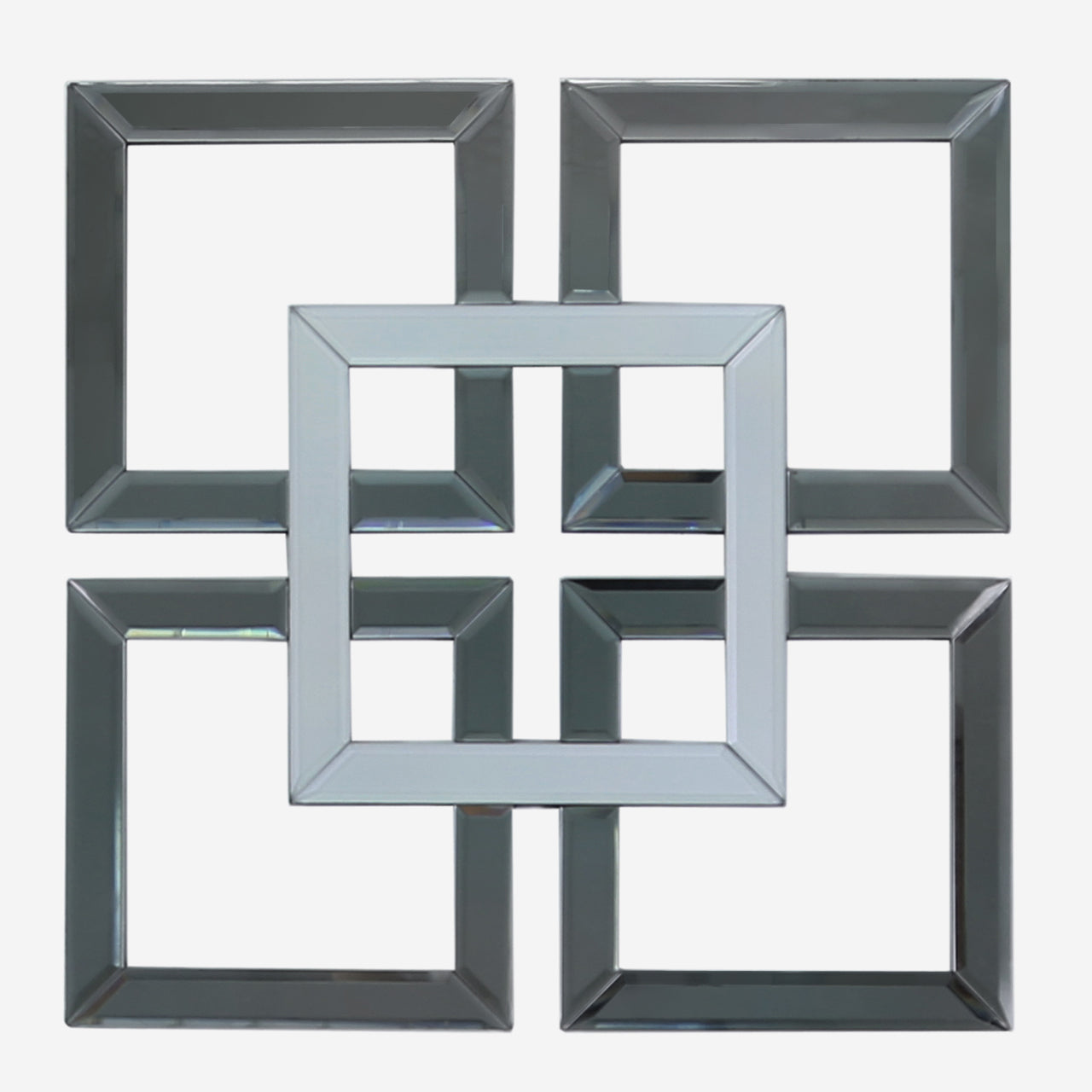 Smoked & Silver Geometric Mirror Wall