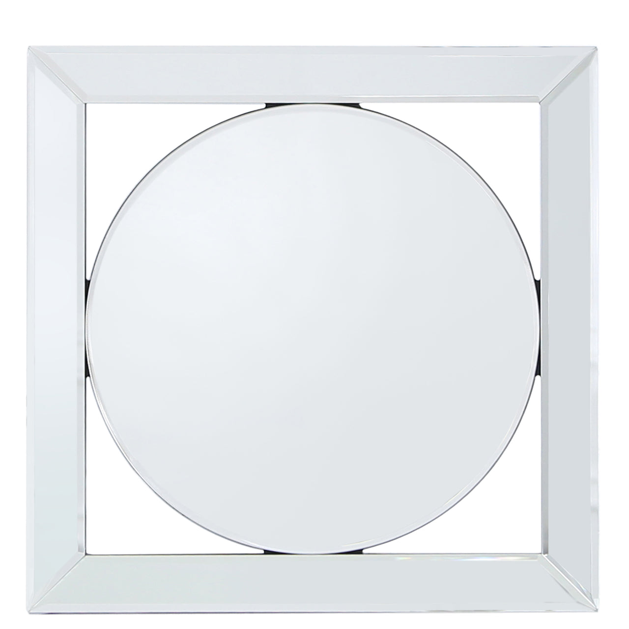 Bevelled Frame Circle Centre Wall Mounted Mirror Art