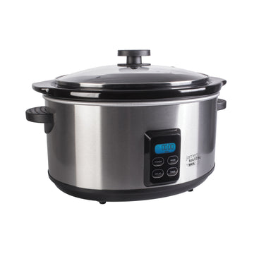 James Martin 4.7L Brushed Stainless Steel Digital Slow Cooker