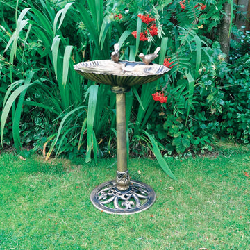 Bronze Effect Plastic Bird Feeder Bath Table