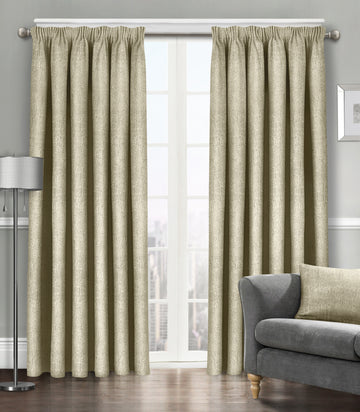 Textured Thermal Lined Pencil Pleat Curtains 90