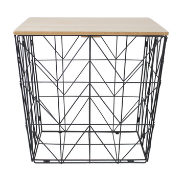 Black Foldable Wire Side Table