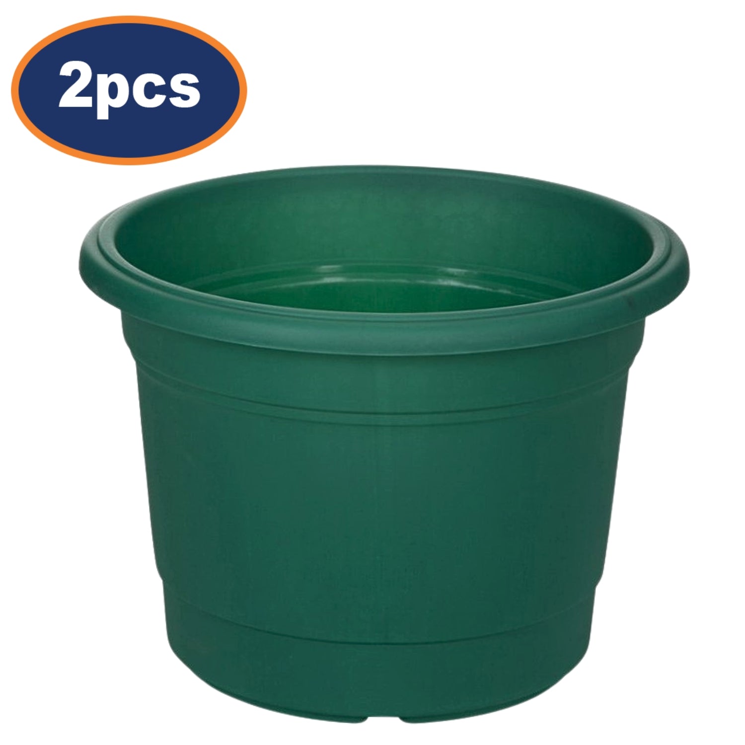 2pcs 30cm Basic Round Green Plastic Planter