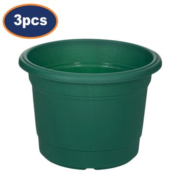 3pcs 30cm Basic Round Green Plastic Planter