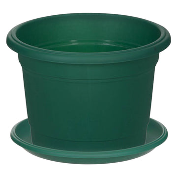 30cm Basic Round Green Planter & Drip