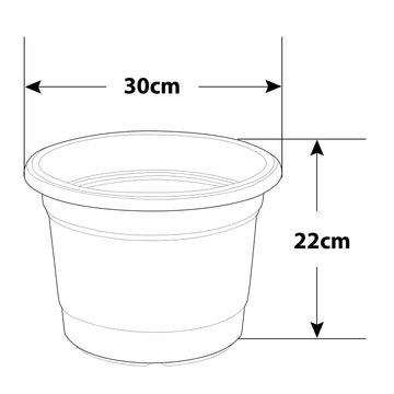 4pcs 30cm Basic Round Green Plastic Planter