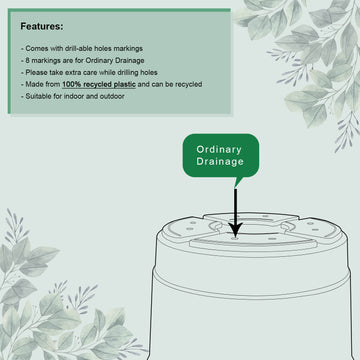 5pcs 30cm Basic Round Green Plastic Planter