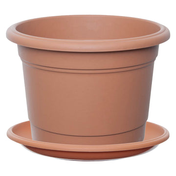 30cm Basic Round Brown Planter & Drip