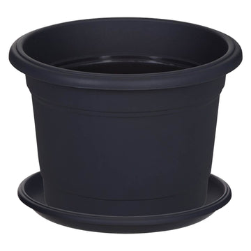 30cm Basic Round Black Planter & Drip
