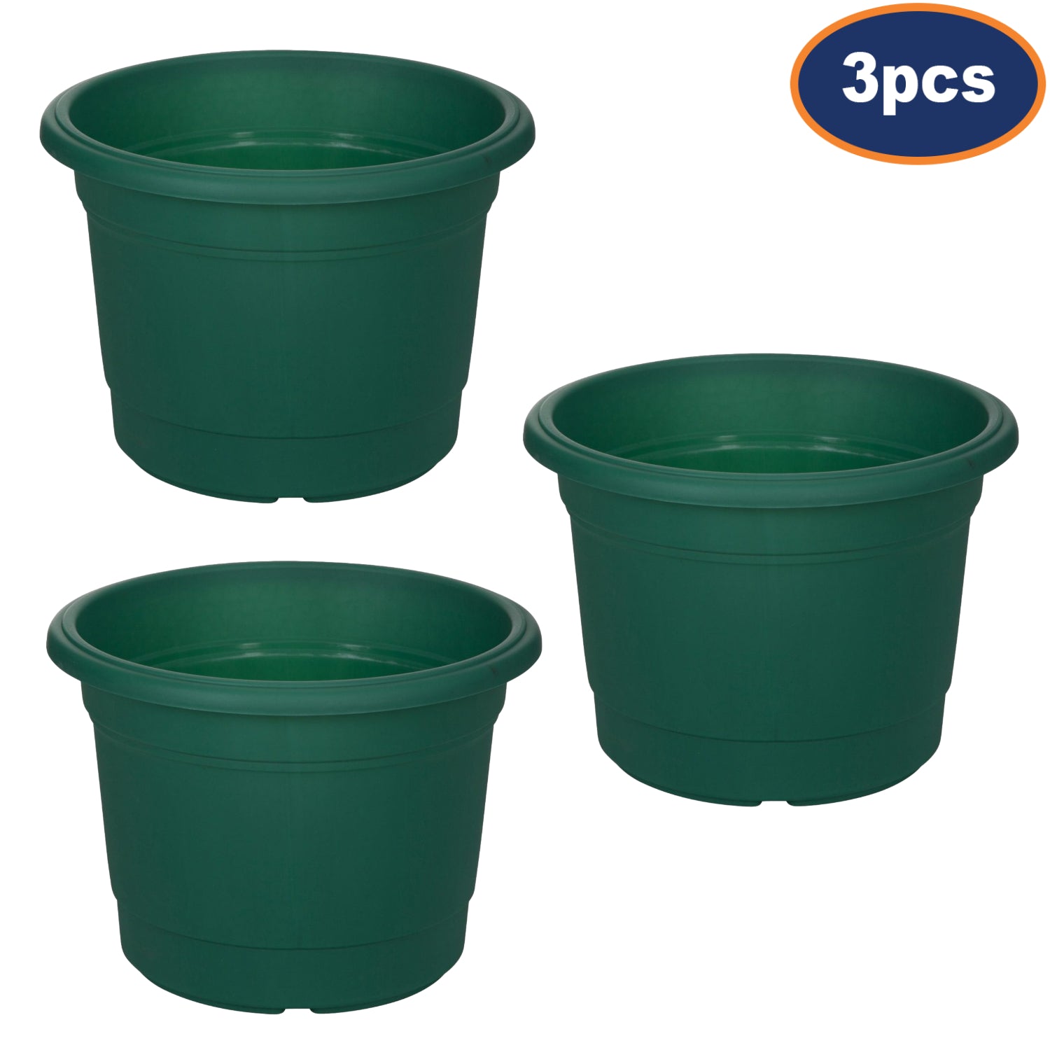 3Pcs 35cm Green Round Milano Planter