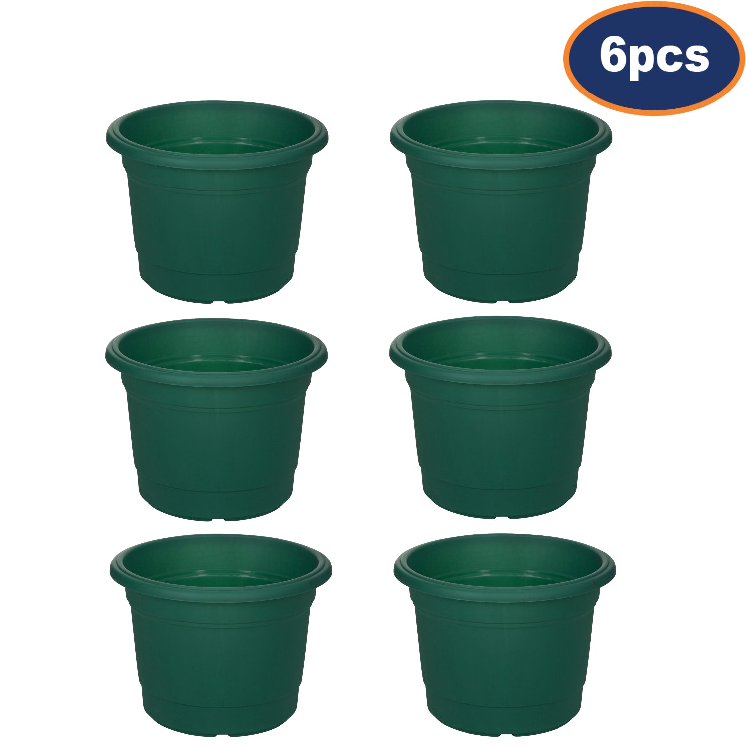 6Pcs 35cm Green Round Milano Planter