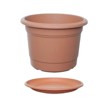 35cm Terracotta Round Plastic Planter Saucer