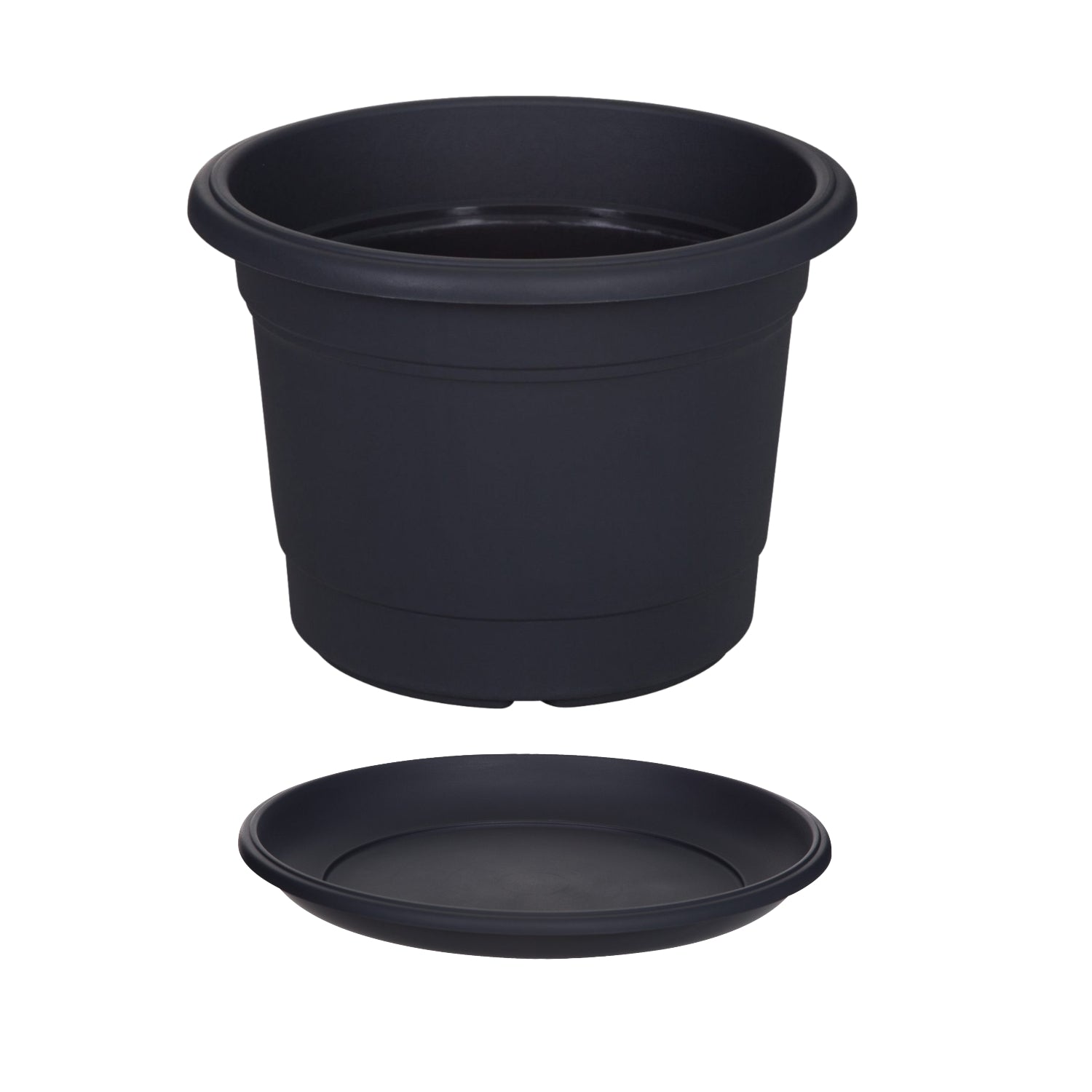 35cm Gunmetal Grey Planter Saucer Set