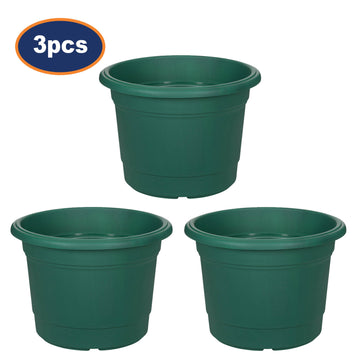 3Pcs 40cm Green Round Milano Plastic Planter