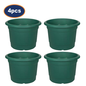 4Pcs 40cm Green Round Milano Plastic Planter