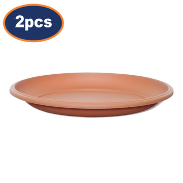 2pcs 30cm Brown Terracotta Milano Planter Saucer Drip Tray