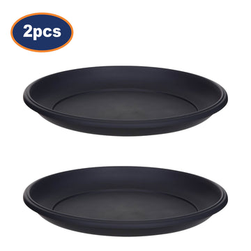 2Pcs 30cm Round Gunmetal Milano Planter Saucer