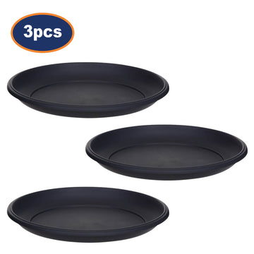 3Pcs 30cm Round Gunmetal Milano Planter Saucer
