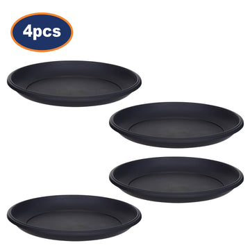 4Pcs 30cm Round Gunmetal Milano Planter Saucer