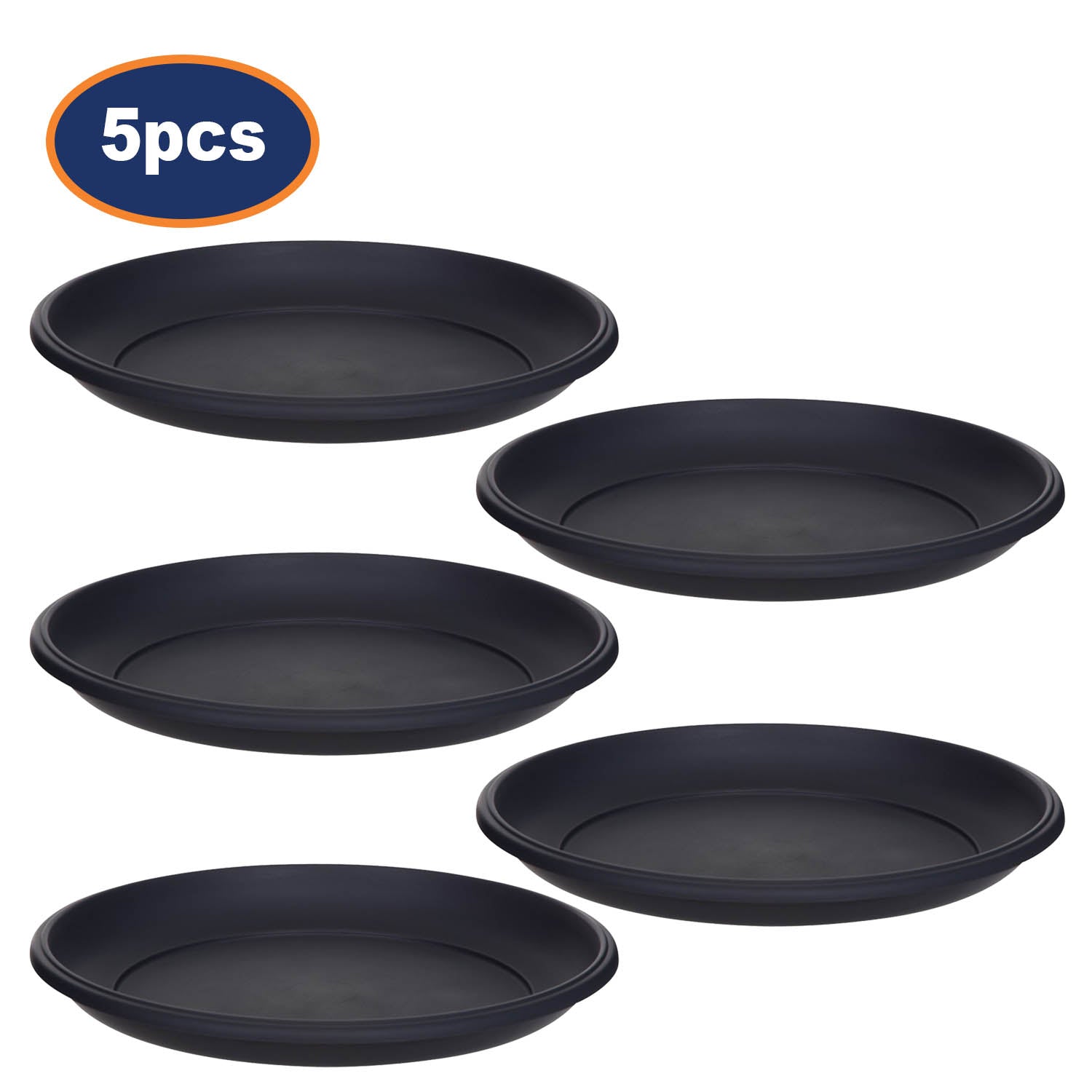 5Pcs 30cm Round Gunmetal Milano Planter Saucer