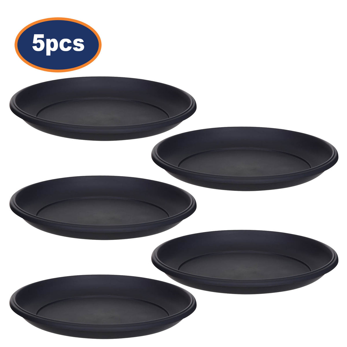 5Pcs 30cm Round Gunmetal Milano Planter Saucer