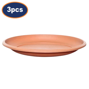 3Pcs 34cm Round Saucer Plant Terracotta