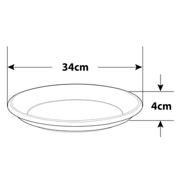 4Pcs 34cm Round Green Milano Planter Saucer