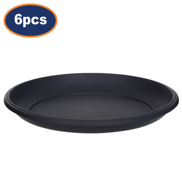 6Pcs 34cm Gunmetal Grey Round Pot Saucer
