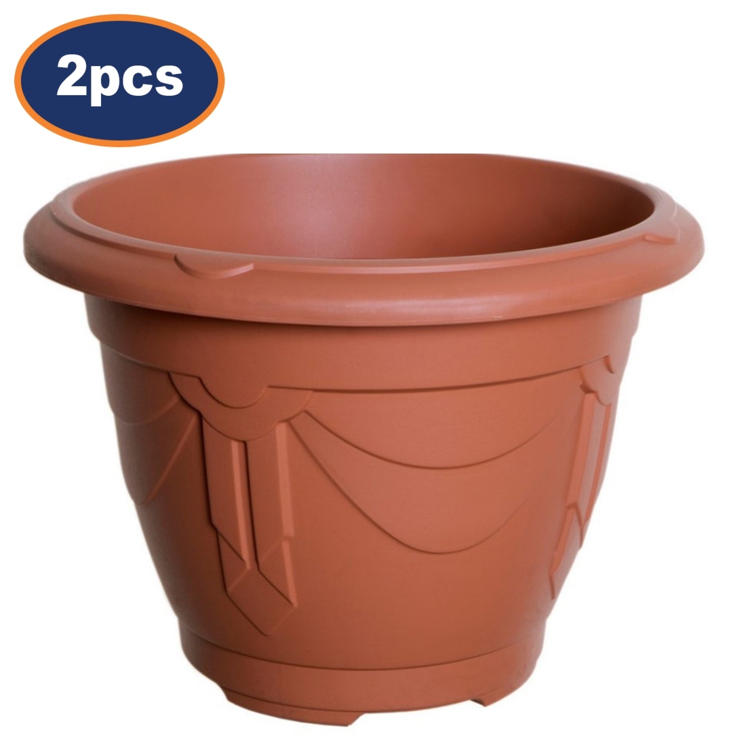 2Pc 43cm Plastic Planter Round Venetian Flower Plant