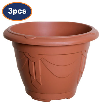 3Pc 43cm Plastic Planter Round Venetian Flower Plant