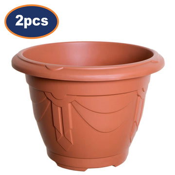 2Pcs 33cm Plastic Planter Round Venetian Flower Pot