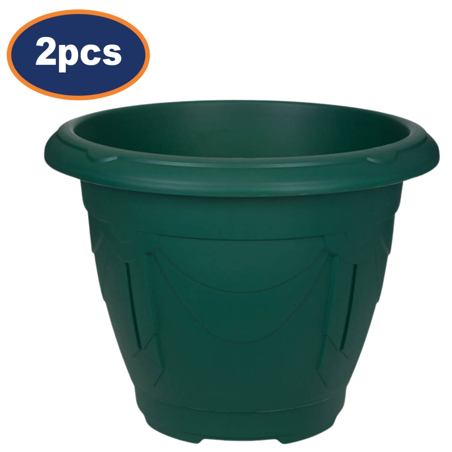 2Pcs 24cm Green Venetian Round Planter