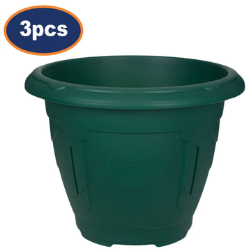 3Pcs 24cm Green Venetian Round Planter