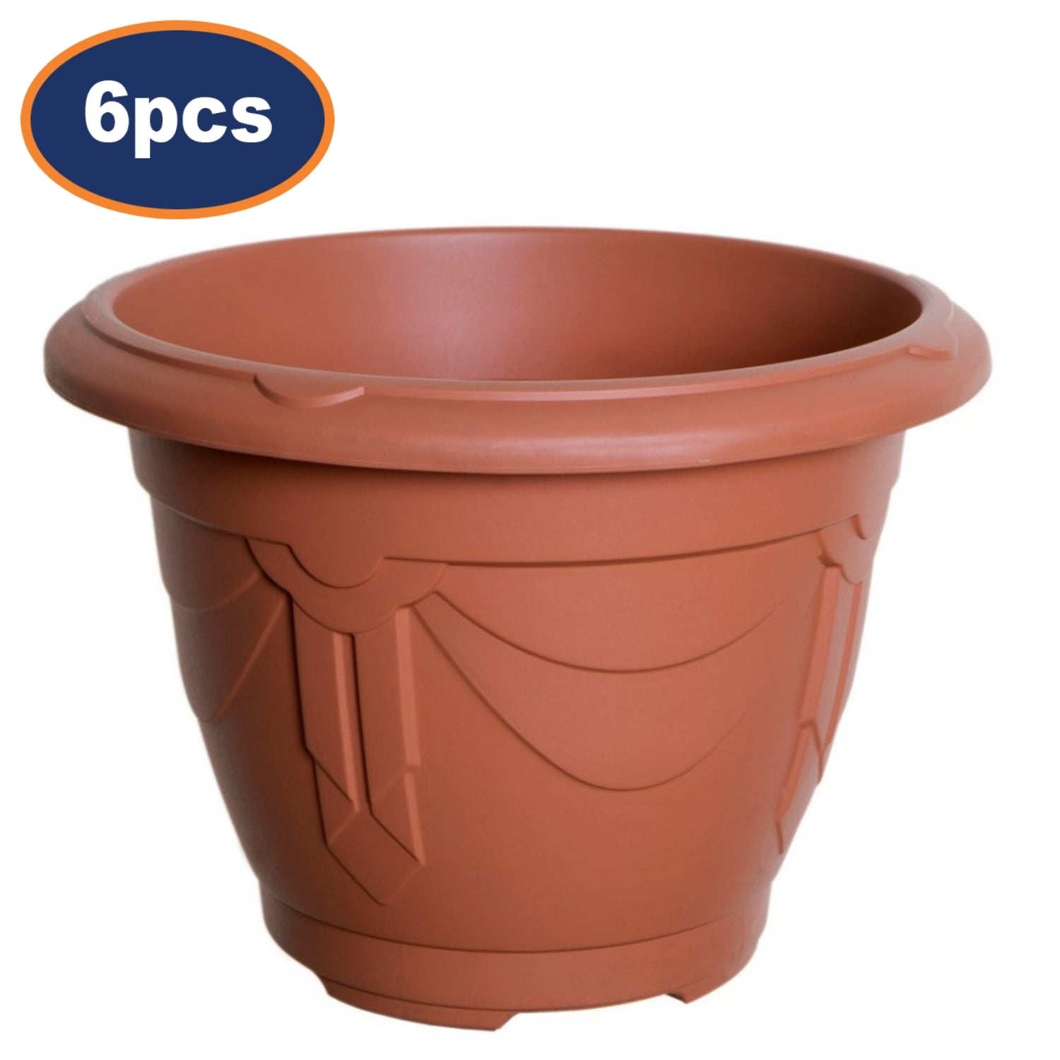 6Pcs 24cm Round Venetian Planters