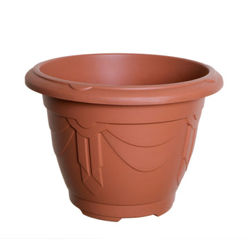 24cm Venetian Plastic Planter Terracotta