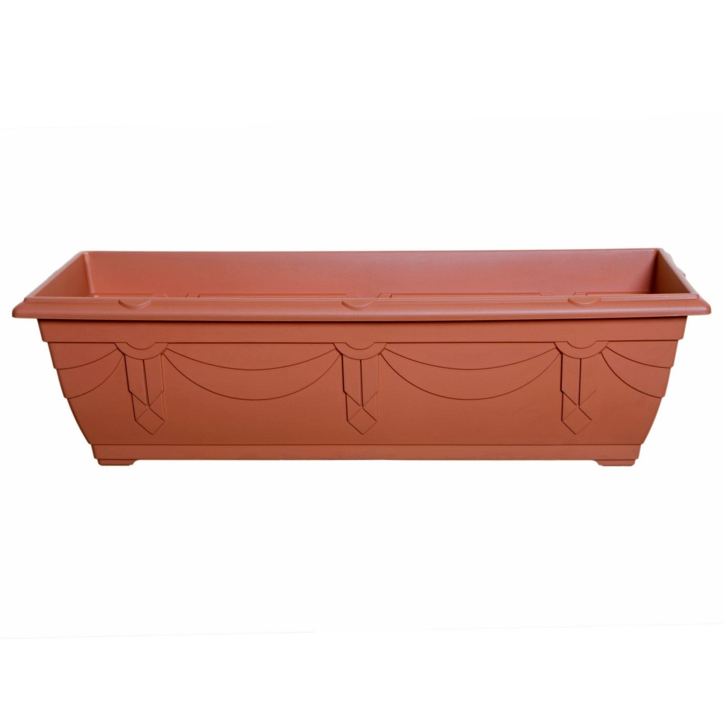 60cm Window Box Planter Plastic Brown Garden Trough