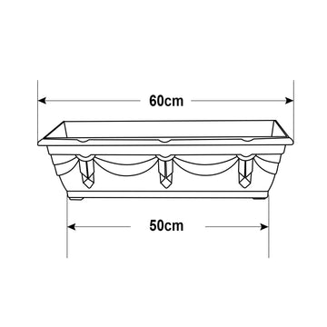 60cm Window Box Planter Plastic Green Garden Trough