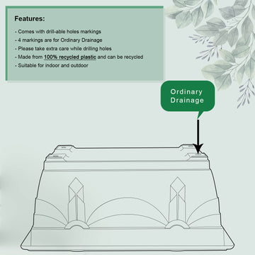 40cm Green Venetian 8L Window Box and 37cm Tray Set