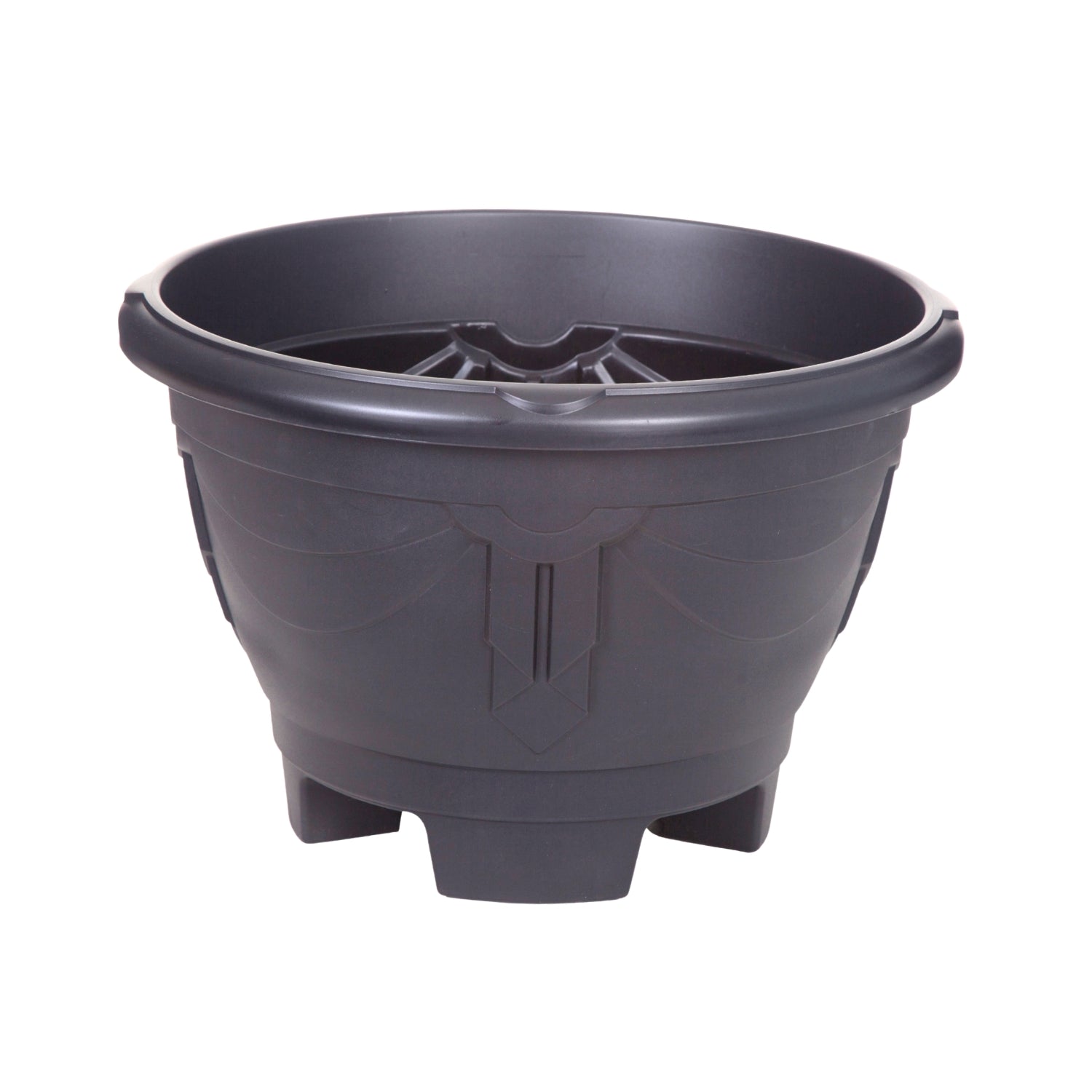 43cm Venetian Round Planter Black