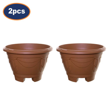 2Pcs 34cm Terracotta Venetian Round Planter With Legs