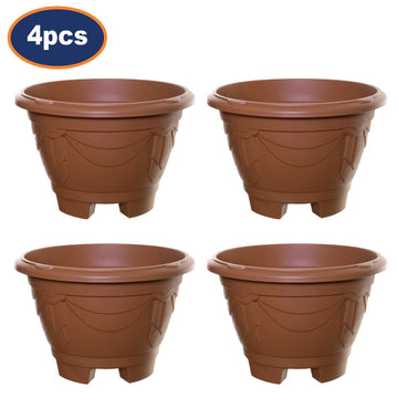 4Pcs 34cm Terracotta Venetian Round Planter With Legs