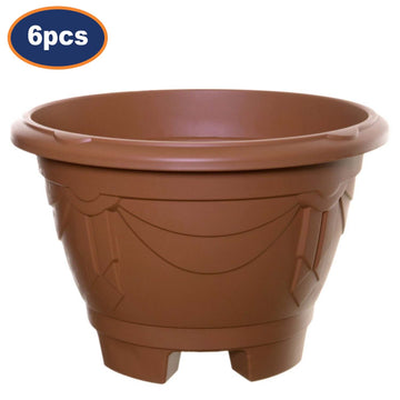 6Pcs 34cm Terracotta Venetian Round Planter With Legs