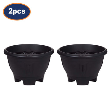 2Pcs 34cm Black Venetian Round Planter With Legs