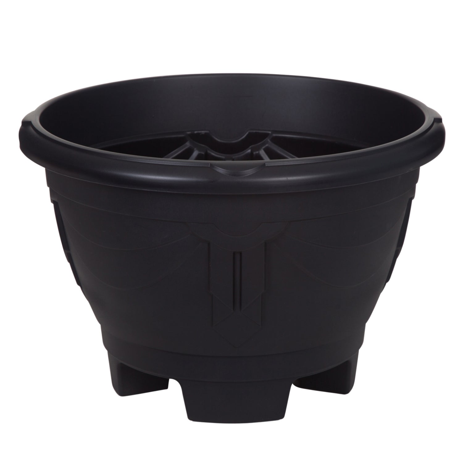 34cm Black Venetian Round Planter With Legs