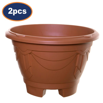2Pcs 26cm Terracotta Venetian Round Planter
